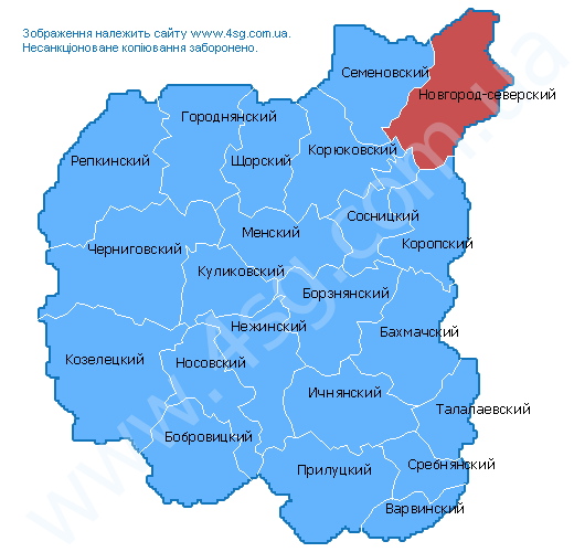 Карта черниговской области новгород северский район